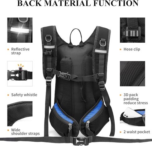 NONSAR Hydration Backpack, Hiking Backpack with 3L Water Bladder, Lightweight Insulation Hydration Pack, Water Backpack for Hiking, Cycling, Running, Festival, Camping for Men Women in Kuwait