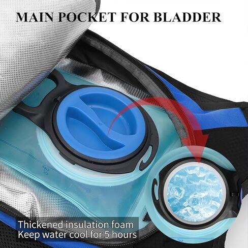 NONSAR Hydration Backpack, Hiking Backpack with 3L Water Bladder, Lightweight Insulation Hydration Pack, Water Backpack for Hiking, Cycling, Running, Festival, Camping for Men Women in Kuwait