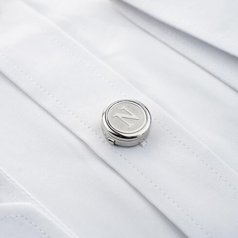 button cover Letters A-Z shirt button covers tuxedos button covers for men Can be used for tuxedos shirts, business or formal occasions to attend jewelry accessories (N) in Saudi Arabia