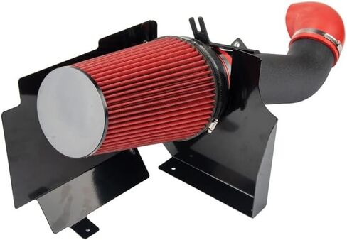 طقم مدخل هواء بارد مقاس 4 بوصات مناسب لـ 99-06 Sierra/Silverado 1500 2500,01-06 Sierra Silverado 3500,02-06 Escalade/Avalanche,00-06 Tahoe/Suburban 1500 2500 أنبوب ألومنيوم مع فلتر درع الحرارة (أسود) in Saudi Arabia