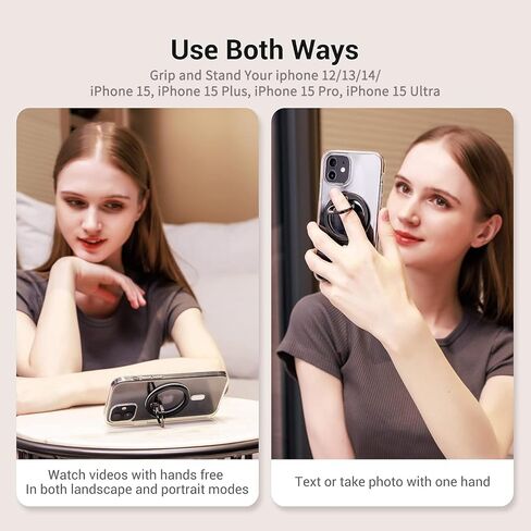 [عبوة من قطعتين] حامل حلقة معدنية رفيعة من PROfezzion لـ MagSafe، مقبض هاتف مغناطيسي قوي قابل للإزالة لهاتف iPhone 15 14 13 12 Pro Max Plus مع حافظة MagSafe [ليس للجراب العادي] [متوافق مع حامل السيارة MagSafe] in Kuwait