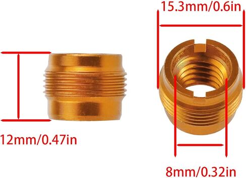 Haidong Microphone Clip Holder Nut Adapter 5/8" Male to 3/8" Female Microphone Screw Adapter Microphone Clip Holder Nut Adapter Microphone Rack Adapter (Gold)-4PCS in Saudi Arabia