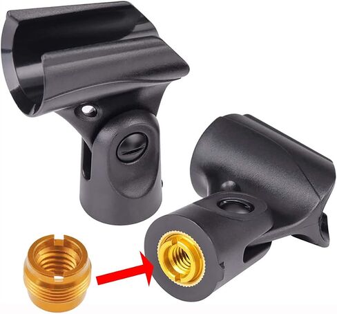 Haidong Microphone Clip Holder Nut Adapter 5/8" Male to 3/8" Female Microphone Screw Adapter Microphone Clip Holder Nut Adapter Microphone Rack Adapter (Gold)-4PCS in Saudi Arabia
