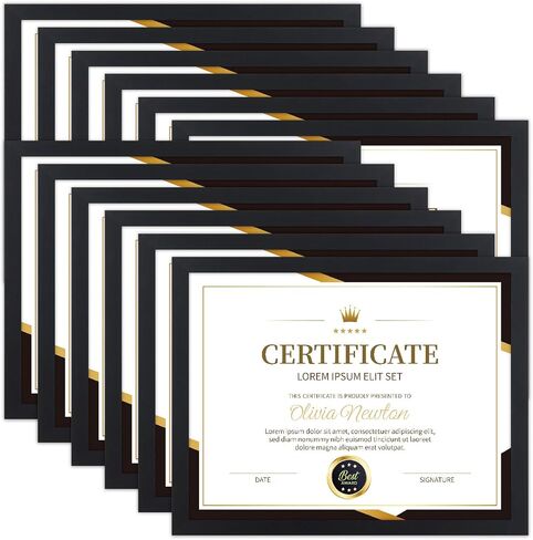 8.5x11 Picture Frame Certificate Frames Set, 12 Count, 8.5 x 11 Frames Bulk for Award Certificate Document Diploma, School, Office, Home Display ,Wall or Tabletop Display (Brown) in Saudi Arabia