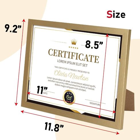 8.5x11 Picture Frame Certificate Frames Set, 12 Count, 8.5 x 11 Frames Bulk for Award Certificate Document Diploma, School, Office, Home Display ,Wall or Tabletop Display (Brown) in Saudi Arabia
