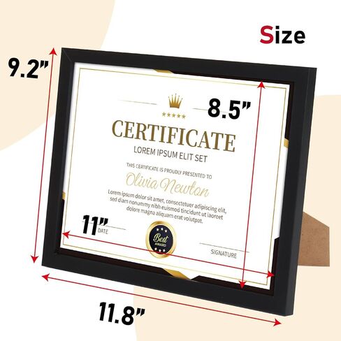 8.5x11 Picture Frame Certificate Frames Set, 12 Count, 8.5 x 11 Frames Bulk for Award Certificate Document Diploma, School, Office, Home Display ,Wall or Tabletop Display (Brown) in Saudi Arabia