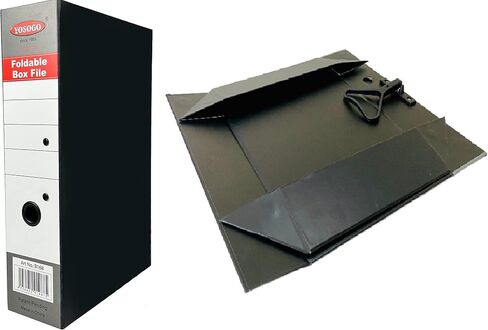 Folding Box File Binder Folder - Portable and Convenient Document Organizer with Magnetic Closure - Instantly Fold and Unfold to Save Space. Made from Eco-Friendly Recycled Carboard. (Pack of 4) in Saudi Arabia
