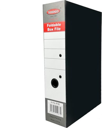 Folding Box File Binder Folder - Portable and Convenient Document Organizer with Magnetic Closure - Instantly Fold and Unfold to Save Space. Made from Eco-Friendly Recycled Carboard. (Pack of 4) in Saudi Arabia