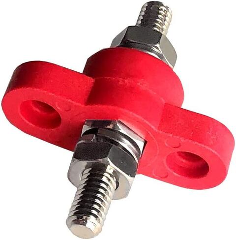 MGI SpeedWare 5/16" Feed-Thru Stud Junction Block Power Post for 12V 24V Automotive and Marine Battery Accessories Connections (Red) in Saudi Arabia
