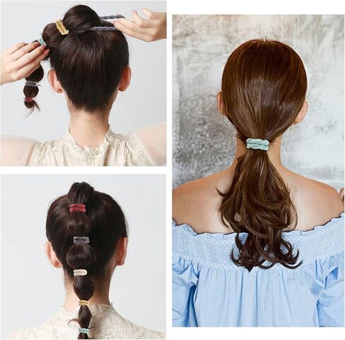 ربطات شعر للشعر السميك، 32 قطعة من ربطات الشعر المطاطية من Tyfthui، حاملات ذيل الحصان، أساور ربطات شعر للنساء والفتيات، لا تسبب ضررًا ولا تجاعيد، مرنة لشعر المرأة متعددة الألوان in Kuwait