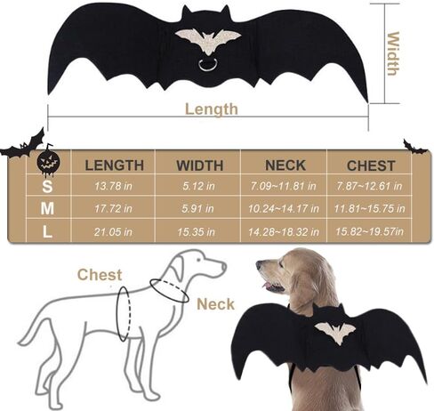 Dog Bat Wings Halloween Costume for Cat Dog Pet Halloween Bat Wing Dog Bat Costume Halloween Decoration Pet Apparel Cosplay (Medium) in Saudi Arabia