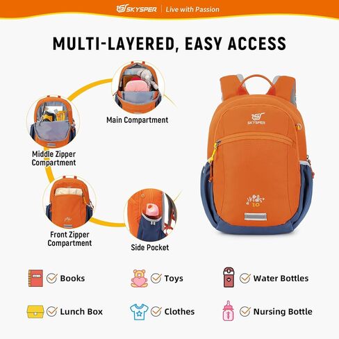SKYSPER Preschool Kids Backpack 10L Toddler Travel Backpack for Kids Boys Girls(Cyan) in Saudi Arabia