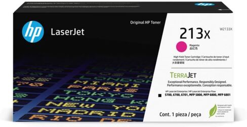 HP 213X High Yield Magenta Original LaserJet Toner Cartridge, W2133X. Works LaserJet Enterprise 5700, 5800, 6700, 6701, 6800, 6801 in Saudi Arabia