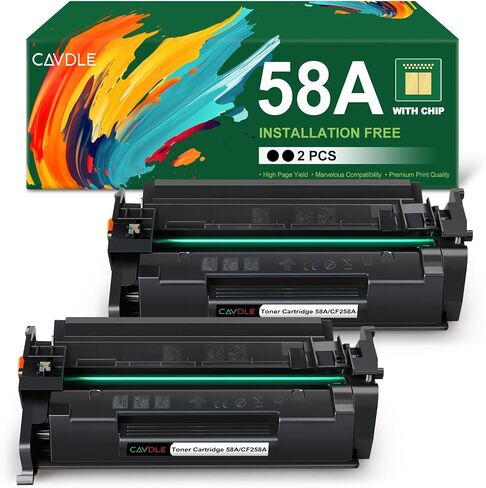 58A CF258A M404n Toner Cartridge Black 2-Pack (with Chip) Compatible for HP 58A CF258A 58X CF258X Pro M404dn M404n M404dw MFP M428fdw M428dw M428fdn M404 M428 M406 M430 Toner Printer in Saudi Arabia