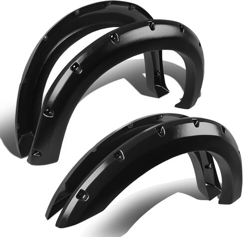 DNA Motoring WF-F25099-MBK 4Pcs/Kit Pocket-Riveted Style Side Wheel Fender Flares Compatible with 99-07 F-250 F-350 F-450 Super Duty in Saudi Arabia