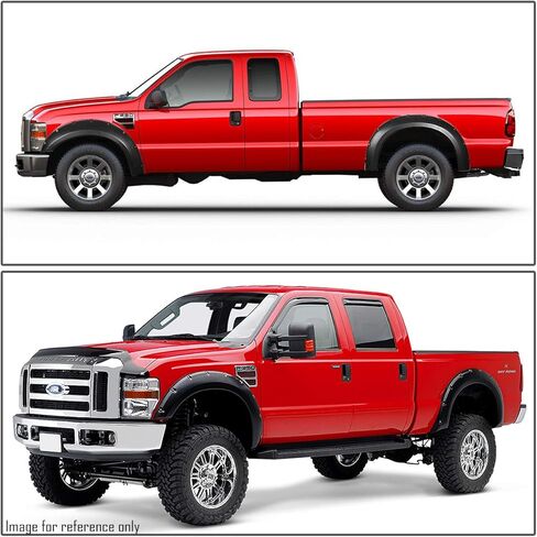 DNA Motoring WF-F25099-MBK 4Pcs/Kit Pocket-Riveted Style Side Wheel Fender Flares Compatible with 99-07 F-250 F-350 F-450 Super Duty in Saudi Arabia