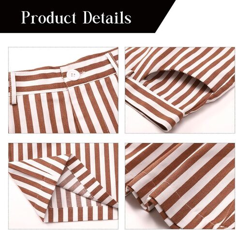 Men's Casual 6" Inseam Shorts Striped Cotton Flat Front Slim Fit Summer Chino Shorts with Pockets in Saudi Arabia