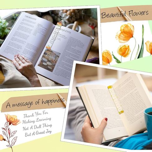 8 Sets Teacher Appreciation Acrylic Bookmarks Teachers Gifts Thank You Gifts from Students Graduation Gift Back to School Transparent Acrylic Cute Floral Bookmarks with Tassel for Women Teacher Gifts in Saudi Arabia