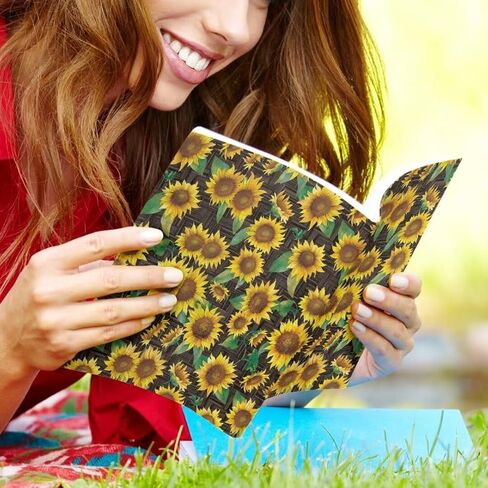 غلاف كتاب عباد الشمس من Kuiaobaty للكتب الورقية الحديثة ذات الغلاف الصلب يصل إلى 9 بوصة × 11 بوصة غطاء كتاب قابل للغسل للغلاف الصلب القابل لإعادة الاستخدام وغطاء حماية للكتب هدية لها in Kuwait