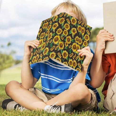 غلاف كتاب عباد الشمس من Kuiaobaty للكتب الورقية الحديثة ذات الغلاف الصلب يصل إلى 9 بوصة × 11 بوصة غطاء كتاب قابل للغسل للغلاف الصلب القابل لإعادة الاستخدام وغطاء حماية للكتب هدية لها in Kuwait