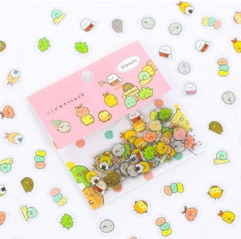 Nice & Attractive Japanese Stationery Stickers Cute Cat Sticky Paper Kawaii PVC Diary Bear Sticker for Decoration Diary Scrapbooking Random Style, 80 Pcs in Saudi Arabia