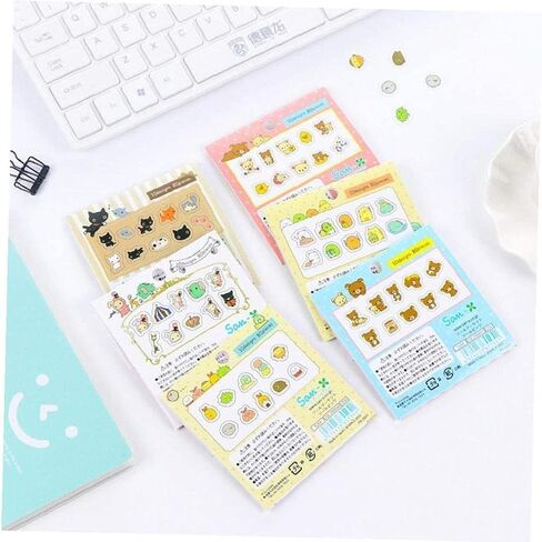 Nice & Attractive Japanese Stationery Stickers Cute Cat Sticky Paper Kawaii PVC Diary Bear Sticker for Decoration Diary Scrapbooking Random Style, 80 Pcs in Saudi Arabia