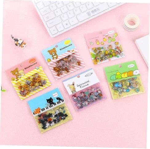 Nice & Attractive Japanese Stationery Stickers Cute Cat Sticky Paper Kawaii PVC Diary Bear Sticker for Decoration Diary Scrapbooking Random Style, 80 Pcs in Saudi Arabia