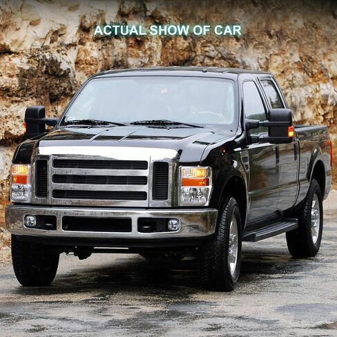 SCITOO Towing Mirrors Tow Mirrors Black Truck Mirrors fit for 1999-2007 for Ford for F250/for F350/for F450/for F550 Super Duty with Pair LH RH Power Heated Turn Signal Manual Folding and Telescoping in Saudi Arabia