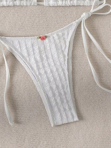 Women's Bikini Set Flower Tie Back Triangle Bathing Suit Set Tie Side Swimsuit 2 Piece Set in Saudi Arabia