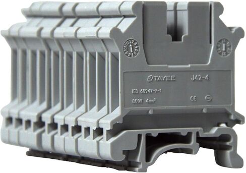 10PCS J42-4 DIN Rail Terminal Block Connector with Nylon PA66 Material for Precise Conductivity and Universal Circuit Wiring Board Compatibility in Saudi Arabia