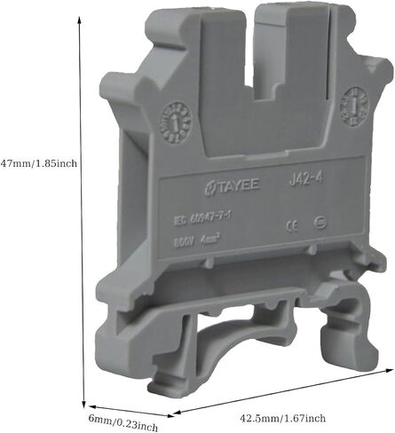 10PCS J42-4 DIN Rail Terminal Block Connector with Nylon PA66 Material for Precise Conductivity and Universal Circuit Wiring Board Compatibility in Saudi Arabia