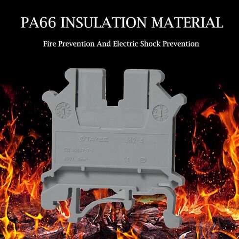 10PCS J42-4 DIN Rail Terminal Block Connector with Nylon PA66 Material for Precise Conductivity and Universal Circuit Wiring Board Compatibility in Saudi Arabia