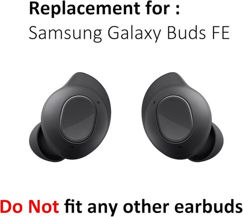 أطراف أذن بديلة وسماعات أذن ذات أطراف مجنحة لسماعات Samsung Galaxy Buds FE مناسبة للعلبة، 5 أزواج (جرافيت) in Kuwait