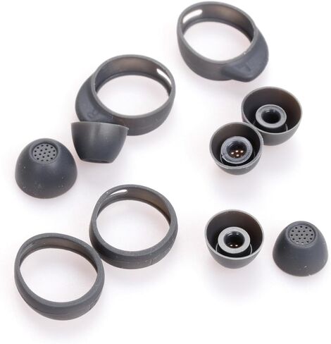 أطراف أذن بديلة وسماعات أذن ذات أطراف مجنحة لسماعات Samsung Galaxy Buds FE مناسبة للعلبة، 5 أزواج (جرافيت) in Kuwait