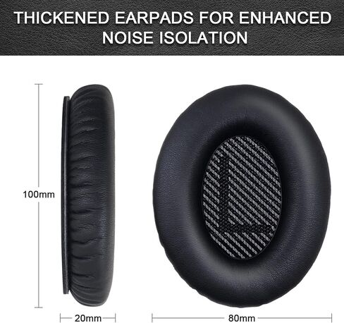 Replacement Ear Pads for Bose QuietComfort 35 35 II 15 25(qc 35 25 15/QC35 ii), Headphone Ear Covers, High Density Memory Cotton, Soft Leather, Adaptive Noise Isolation Headphones Pads Cushions in Saudi Arabia