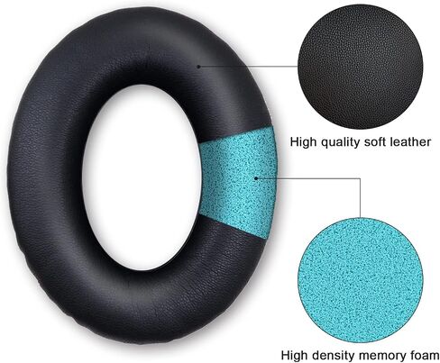 Replacement Ear Pads for Bose QuietComfort 35 35 II 15 25(qc 35 25 15/QC35 ii), Headphone Ear Covers, High Density Memory Cotton, Soft Leather, Adaptive Noise Isolation Headphones Pads Cushions in Saudi Arabia