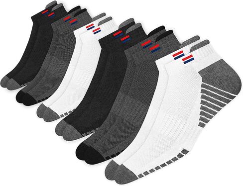 Men's Low Cut Athletic Cotton Cushion Ankle Socks with Sports Tab, Pack of 6 in Saudi Arabia