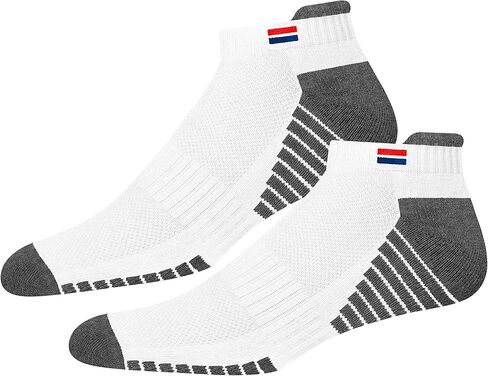 Men's Low Cut Athletic Cotton Cushion Ankle Socks with Sports Tab, Pack of 6 in Saudi Arabia
