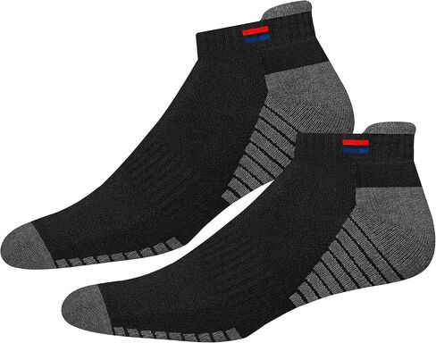 Men's Low Cut Athletic Cotton Cushion Ankle Socks with Sports Tab, Pack of 6 in Saudi Arabia