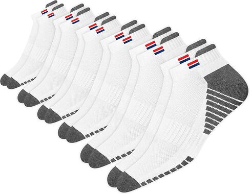 Men's Low Cut Athletic Cotton Cushion Ankle Socks with Sports Tab, Pack of 6 in Saudi Arabia