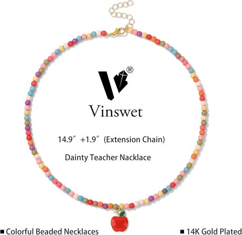 هدايا تقدير المعلم للنساء، قلادات مطرزة ملونة للمعلم اليدوية هدايا المعلم الشخصية الأشياء العصرية 18 قيراط مطلية بالذهب البوهيمي قلادة قلادة نهاية العام هدايا المعلم in Kuwait