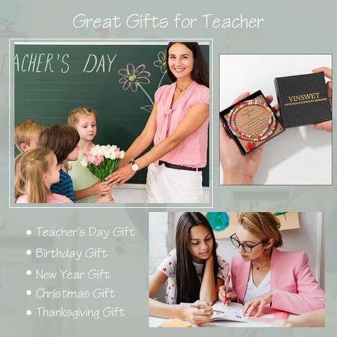 هدايا تقدير المعلم للنساء، قلادات مطرزة ملونة للمعلم اليدوية هدايا المعلم الشخصية الأشياء العصرية 18 قيراط مطلية بالذهب البوهيمي قلادة قلادة نهاية العام هدايا المعلم in Kuwait