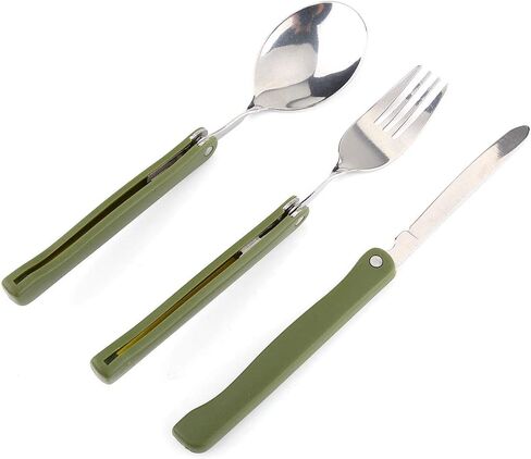 Flatware Set, Outdoor Cutlery Set Stainless Steel Folding Forks Spoons Knives Set Mirror Polished for Camping Picnic Travel in Saudi Arabia