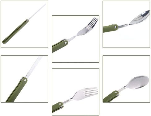Flatware Set, Outdoor Cutlery Set Stainless Steel Folding Forks Spoons Knives Set Mirror Polished for Camping Picnic Travel in Saudi Arabia