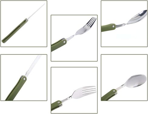 Flatware Set, Outdoor Cutlery Set Stainless Steel Folding Forks Spoons Knives Set Mirror Polished for Camping Picnic Travel in Saudi Arabia