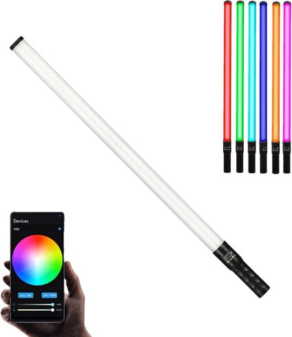 LS-800C 36W RGB مصباح فيديو LED محمول باليد، مع بطارية مدمجة قابلة لإعادة الشحن 44WH والتحكم في التطبيق، قابل للتعديل 2800K-8000K (98 سم) in Kuwait