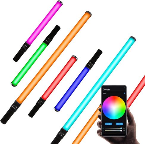 LS-800C 36W RGB مصباح فيديو LED محمول باليد، مع بطارية مدمجة قابلة لإعادة الشحن 44WH والتحكم في التطبيق، قابل للتعديل 2800K-8000K (98 سم) in Kuwait