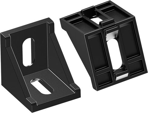 4Pcs Inside Corner Bracket Gusset，2 Hole Aluminum L Bracket Connector for 4040mm Aluminum Extrusion Profile 40x40 with Slot 8mm, Sliver Tone in Saudi Arabia