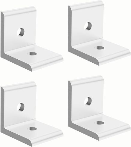 4Pcs Inside Corner Bracket Gusset，2 Hole Aluminum L Bracket Connector for 4040mm Aluminum Extrusion Profile 40x40 with Slot 8mm, Sliver Tone in Saudi Arabia