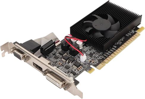 بطاقة رسومات Zunate GT610 سعة 2 جيجابايت DDR3، بطاقة رسومات منخفضة المستوى 64 بت 810 ميجا هرتز، بطاقة فيديو للكمبيوتر المكتبي مع منفذ VGA DVI PCI Express X16 1.1 in Kuwait